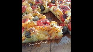 FOCACCIA PUGLIESE SENZA IMPASTO  Ricette di Cucina con me Graziella [upl. by Ardehs100]