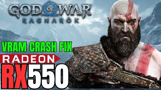 TESTE RX 550 4GB GOD OF WAR RAGNAROK XEON 2697 V3 INSUFFICIENT VRAM FIX [upl. by Annoed]