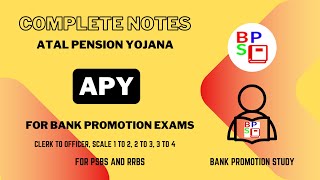 Atal Pension Yojana APY Notes for Bank Promotion Study bankpromotion bankpromotionexams apy [upl. by Eudocia]