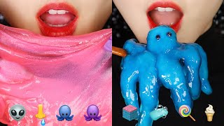 I ATE ALIENS 👽 GALAXY FOOD ASMR TAPIOCA PEARL ASMR EMOJI FOOD ASMR 🛸 [upl. by Etana665]