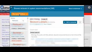 How to use the Reviewer Recommender on Editorial Manager [upl. by Ecahc636]