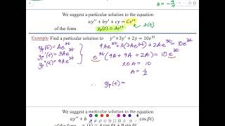 44 Nonhomogeneous Equations The Method of Undetermined Coefficients [upl. by Orlina249]