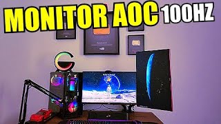 Unboxing Monitor AOC Gaming 100hz  SETUP GAMER [upl. by Harrietta]