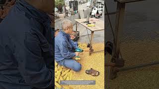 That Tubular Device Welded on the Iron Table Leg Means a Lot to Corn Shelling Work [upl. by Neemsaj]