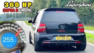 360HP VW LUPO GTi 20 TFSI ENGINE SWAP  255KMH ACCELERATION amp SOUND [upl. by Zipporah870]