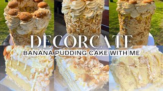 Cake decorating Banana Pudding Cake bananapuddingcake [upl. by Geminian]