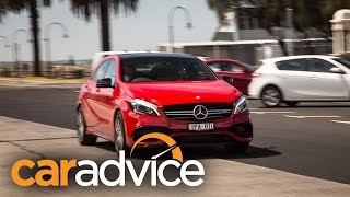 2016 MercedesAMG A45 0100kmh 42s launch control amp exhaust sound [upl. by Nedle]