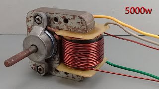 New 220v 5000w Free Electric Energy Using AC Fan Motor And DC Motor [upl. by Sayers580]