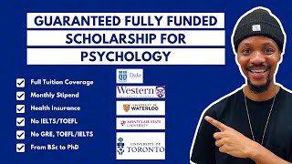 GUARANTEED FULLY FUNDED SCHOLARSHIP FOR MScPhD IN PSYCHOLOGY [upl. by Humfried]