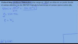 Ley de Coulomb 06 Campo eléctrico ejercicio 02 [upl. by Garges863]