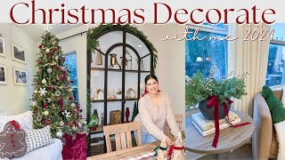 NEW CHRISTMAS DECORATE WITH ME 2024  Christmas Decor Ideas  Living Room and Kitchen  Part 1 [upl. by Sondra]