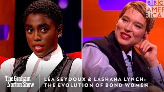 Léa Seydoux amp Lashana Lynch Evolution of Bond Women  Graham Norton Show  Friday 11p  BBC America [upl. by Simaj918]