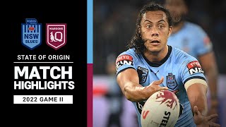 NSW Blues v QLD Maroons  Match Highlights  State of Origin II 2022  NRL [upl. by Ahtnamys60]