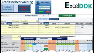 Automatisierte Arbeitszeiterfassung in Excel [upl. by Glassco]