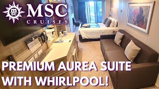 MSC Seascape Premium Aurea Suite With Whirlpool Stateroom Tour [upl. by Ninnette]