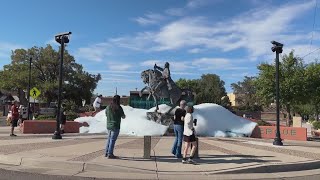 Oh my Gosh its a bubble bath Fountain in Old Town overflows with soapsuds [upl. by Wallace]