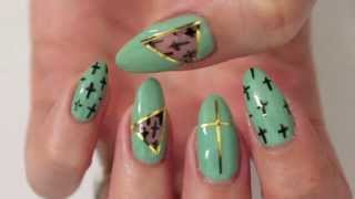 ✞ Mint Cut Out Nail Design ✞ [upl. by Baldridge818]