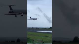 Everts Air Cargo MD83 Crosswind Landing planespotting anchorage shorts [upl. by Inor]