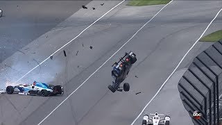 Scott Dixon crashes  Indy 500 20170528 [upl. by Meraree154]