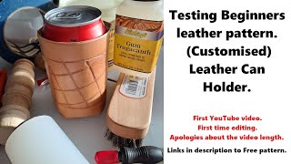 Leather craft  Free pattern can holder [upl. by Adaminah823]