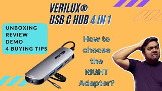 Verilux® 4in1 USB C HUB  How to Choose RIGHT Adapter  Dongle  Hub typec verilux amazon [upl. by Kinemod]