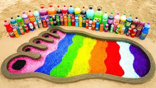 How to make Rainbow Foot with Orbeez amp Big Fanta 7up Pepsi Coca Cola and Mentos amp Soda [upl. by Ahtnama]