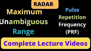 Maximum unambiguous Range and Pulse Repetition Frequency PRF of RADAR in Telugu [upl. by Lopes567]