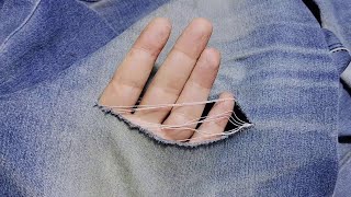 Teach yourself how to fix a hole on jeans beautifully using the latest amazing sewing techniques [upl. by Amabelle]