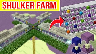 SIMPLE 120 Shulker Farm in Minecraft Bedrock amp Pocket Edition Best Shulker Box Farm [upl. by Gothard]