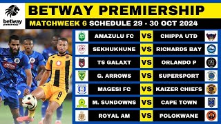 BETWAY PREMIERSHIP 202425 FIXTURES MATCHWEEK 6  BETWAY PREMIERSHIP 202425 SCHEDULE [upl. by Glory]