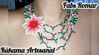 collar de chaquira flores y enredadera rosa 🌹 [upl. by Neetsirhc646]