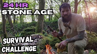 24hour Primitive Stoneage Survival Challenge [upl. by Nymrak192]