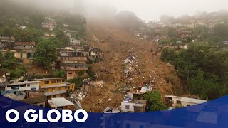 Tragédia em Petrópolis As imagens das chuvas que causaram deslizamentos e mortes [upl. by Paquito724]