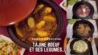 Tajine Boeuf Pomme de terre et Petit PoisRecette SoHadga n°7 [upl. by Colinson]