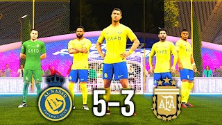 FC24 MESSI RONALDO MBAPPE NEYMAR JR JOIN AL NASSR IN VOLTA FOOTBALL  AL NASSR VS ARGENTINA [upl. by Pallua722]