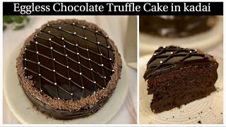 Super Soft Dutch Chocolate Truffle Cake In kadai No Whipping Cream No Eggs ChocolateTruffle Cake [upl. by Yrehc]