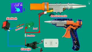 Pistola Silicona 🔥🔫 hot Glue gun diagrama manualidades [upl. by Elocn]