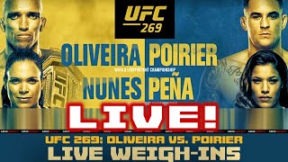 UFC 269 OFFICIAL WEIGHINS Oliveira vs Poirier [upl. by Ahser506]