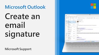 How to add a signature in Outlook  Microsoft [upl. by Piane]