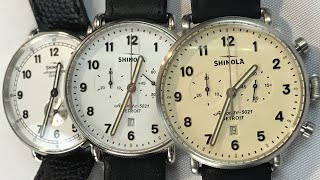 Shinola the Canfield Chrono with Cream Dial and 43mm Brushed Case review and comparison [upl. by Islehc]