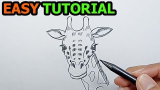 How to draw a giraffe head  Drawing Ideas For Beginners [upl. by Aicnarf]