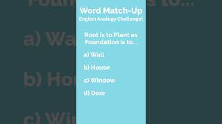 Word Match Up English Analogy Challenge 18 [upl. by Annay]