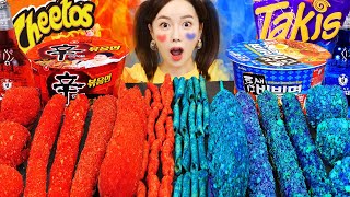 Mukbang ASMR 직접 만든 핫 치토스 치즈스틱 🔥 타키스 블루 핫도그 💙 레시피 먹방 Hot Cheetos Blue Takis Cheese Recipe Ssoyoung [upl. by Fritz8]