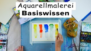 AliceART Aquarell Kurs 1 für Anfänger Basiswissen und Materialien Malen lernen watercolor supplies [upl. by Ainala]