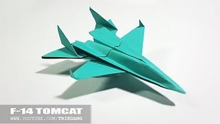 Papierflieger selbst basteln Papierflugzeug falten  Beste Origami Flugzeug  F14 Tomcat [upl. by Ahsieuqal933]