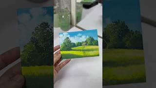 Painting Gouache Field Landscape [upl. by Munafo]