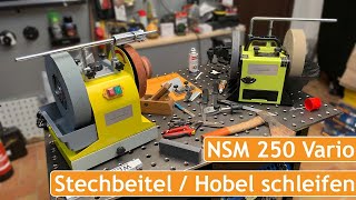 Stechbeitel schleifen und Hobel instand setzen  Nassschleifmaschiene NSM 250 Vario im Praxistest [upl. by Lime406]