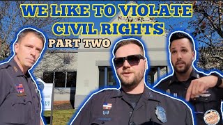 TYRANT COPS VIOLATE CIVIL RIGHTS INTIMIDATE WARREST UNLAWFUL TRESPASS 1ST AMENDMENT AUDITPART 2 [upl. by Swarts]