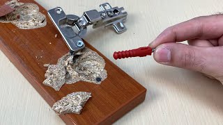 Kitchen Cabinet Hinge Repair 4 Simple Ways The Method That Surprises Carpenters [upl. by Ligriv]