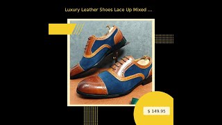 Luxury Leather Shoes Lace Up Mixed Color Men Dress Shoes Suede Patchwork Brogue Wedding Formal Shoes [upl. by Brenn]